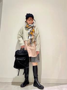 「SonnyLabel」｜「アイテム（ニットキャップ/ビーニー）」を使った、asamiさん（レディース・164cm）の秋コーディネート