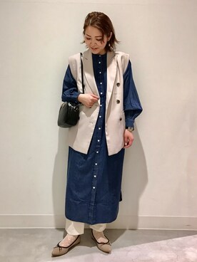 「SENSE OF PLACE by URBAN RESEAR」｜「アイテム（ワンピース/ドレス）」を使った、asamiさん（レディース・164cm）の春コーディネート