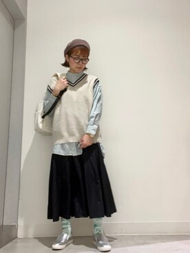 「RODE SKO」｜「アイテム（スリッポン）」を使った、asamiさん（レディース・164cm）の春コーディネート