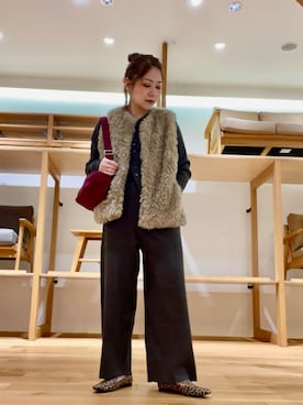 「アイテム（つなぎ/オールインワン）」を使った、asamiさん（レディース・164cm）の秋コーディネート