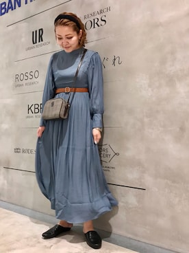 「スリッパ」｜「アイテム（ワンピース/ドレス）」を使った、asamiさん（レディース・164cm）の秋コーディネート