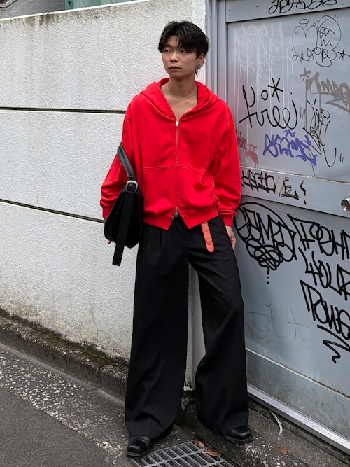 「SINSS(シンス)のHeavy weight double zip hoodie / ヘビーウェイトダブルジップフーディー(短丈)(パーカー)」を使った、ひびさん(メンズ・168cm)の秋コーディネート