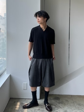「SINSS（シンス）のアイテム（トップス）」を使った、ひびさん（メンズ・168cm）の夏コーディネート