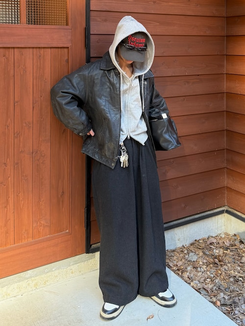 Tweed three tuck wide slacks / ツイード3タックワイドスラックス