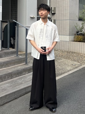 「SINSS（シンス）のSlim fit tank top / スリムフィットタンクトップ（タンクトップ、ホワイト系）」を使った、ひびさん（メンズ・168cm）の春コーディネート