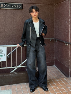 「SINSS（シンス）のアイテム（デニムパンツ）」を使った、ひびさん（メンズ・168cm）の秋コーディネート