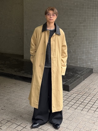 「SINSS(シンス)のOne tuck wide straight slacks / ワンタックワイドストレートスラックス(洗濯可能)(スラックス)」を使った、ひびさん(メンズ・168cm)の秋コーディネート