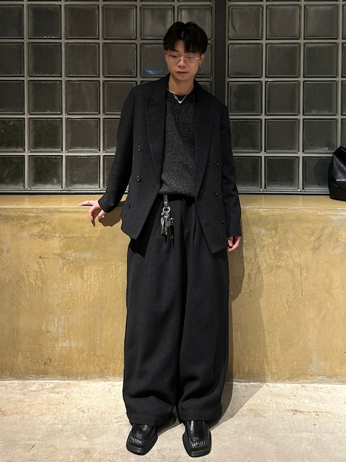 Tweed three tuck wide slacks / ツイード3タックワイドスラックス