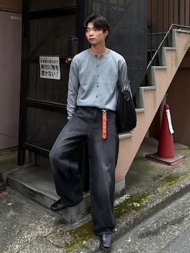 「SINSS（シンス）のアイテム（ショルダーバッグ）」を使った、ひびさん（メンズ・168cm）の秋コーディネート