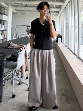 「SINSS（シンス）のアイテム（トップス）」を使った、ひびさん（メンズ・168cm）の夏コーディネート
