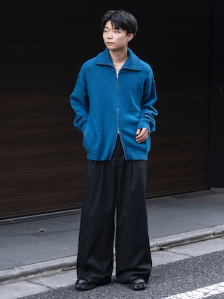 「SINSS（シンス）のTwo tuck wide straight stripe slacks / ２タックワイドストレートストライプスラックス（スラックス）」を使った、ひびさん（メンズ・168cm）の秋コーディネート