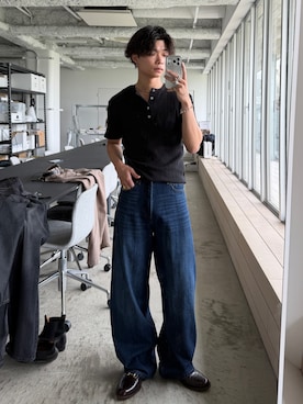 「SINSS（シンス）のアイテム（トップス）」を使った、ひびさん（メンズ・168cm）の夏コーディネート
