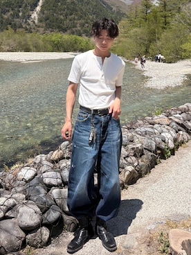 「SINSS（シンス）のアイテム」を使った、ひびさん（メンズ・168cm）の夏コーディネート