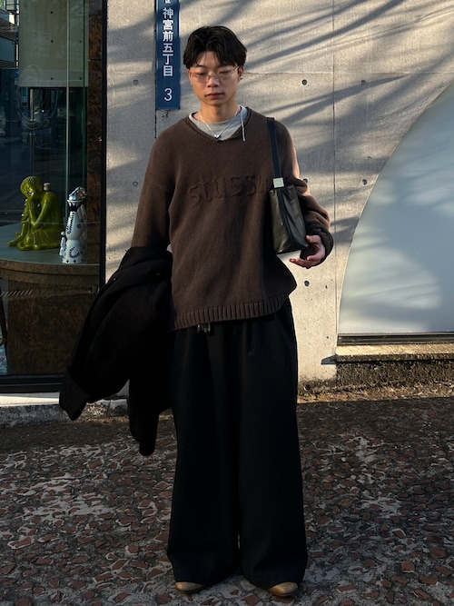 Tweed three tuck wide slacks / ツイード3タックワイドスラックス