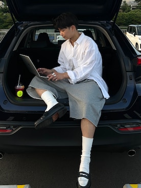 「アイテム（スウェットパンツ）」を使った、ひびさん（メンズ・168cm）の夏コーディネート