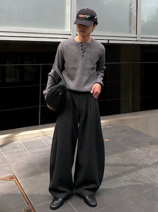 「SINSS(シンス)のWashable henley knit / ウォッシャブルヘンリーニット(ニット/セーター)」を使った、ひびさん(メンズ・168cm)の秋コーディネート