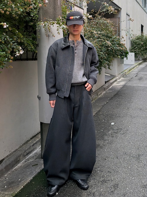 「SINSS(シンス)のFlannel cargo slacks / フランネルカーゴスラックス(スラックス)」を使った、ひびさん(メンズ・168cm)の秋コーディネート