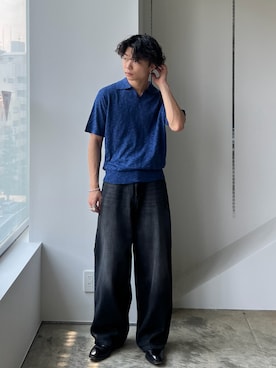 「SINSS（シンス）のアイテム（トップス）」を使った、ひびさん（メンズ・168cm）の夏コーディネート