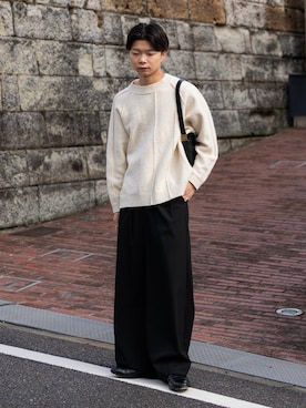 「SINSS（シンス）のアイテム（スラックス）」を使った、ひびさん（メンズ・168cm）の秋コーディネート