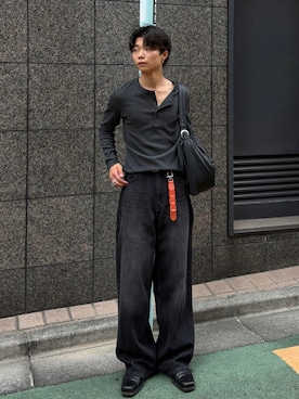 「SINSS（シンス）のアイテム（ショルダーバッグ）」を使った、ひびさん（メンズ・168cm）の秋コーディネート