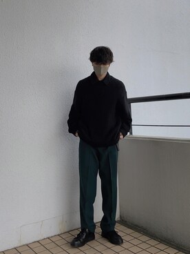 ニット セーターを使った 秋 のメンズ人気ファッションコーディネート Wear