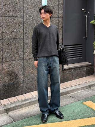 「SINSS(シンス)のSquare hobo bag / スクエアホーボーバッグ(ショルダーバッグ)」を使った、ひびさん(メンズ・168cm)の秋コーディネート