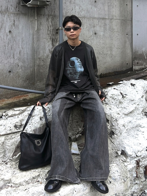 WASHED DENIM SUPER WIDE PANTS (SHORT LENGTH)（デニムパンツ