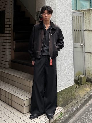 「SINSS(シンス)のCompact rib henley LS T-shirt / コンパクトリブヘンリーロングスリーブTシャツ(Tシャツ/カットソー)」を使った、ひびさん(メンズ・168cm)の秋コーディネート