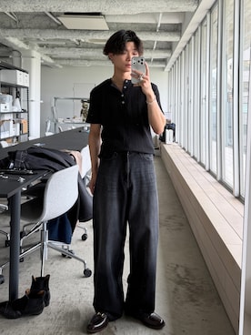 「SINSS（シンス）のアイテム（トップス）」を使った、ひびさん（メンズ・168cm）の夏コーディネート