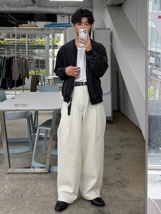 「SINSS(シンス)のWide balloon denim / ワイドバルーンデニム(デニムパンツ)」を使った、ひびさん(メンズ・168cm)の夏コーディネート
