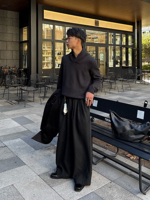 セール】Tweed three tuck wide slacks / ツイード3タックワイド