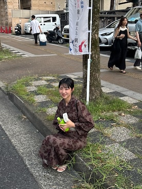 「アイテム（浴衣）」を使った、Moeriさん（レディース・165cm）の秋コーディネート