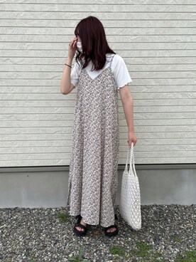 「frames RAY CASSIN（フレームスレイカズン）のアイテム（ワンピース/ドレス）」を使った、Rinさん（レディース・153cm）の夏コーディネート