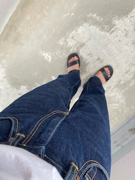 「ハイウエストストレートジーンズ」｜みにまむさん（レディース・150cm）の夏コーディネート