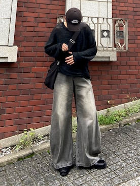 「NAMELESS（ネームレス）のアイテム（デニムパンツ、グレー系）」を使った、kojiさん（メンズ・174cm）の秋コーディネート