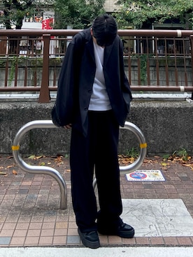 「アイテム（スウェットパンツ）」を使った、kojiさん（メンズ・174cm）の秋コーディネート