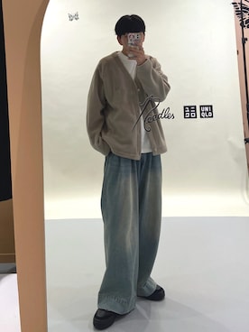 「アイテム（カーディガン/ボレロ）」を使った、kojiさん（メンズ・174cm）の秋コーディネート