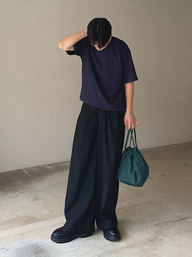 「Adoon plain（アドーンプレーン）のアイテム（パンツ）」を使った、kojiさん（メンズ・174cm）の夏コーディネート