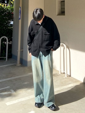 「soerte（ソエルテ）のアイテム（デニムパンツ）」を使った、kojiさん（メンズ・174cm）の秋コーディネート