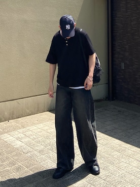 「H　BEAUTY&YOUTH UNITED ARROWS（エイチビューティーアンドユースユナイテッドアローズ）のアイテム（キャップ、ブルー系）」を使った、kojiさん（メンズ・174cm）の春コーディネート