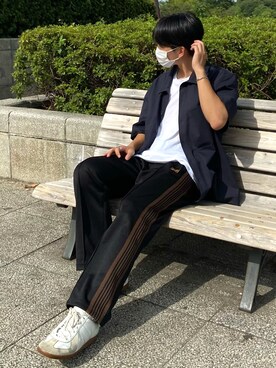 「UNIQLO（ユニクロ）のドライカラークルーネックT（半袖）（Tシャツ/カットソー）」を使った、kojiさん（メンズ・173cm）の秋コーディネート