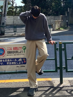 「HOKA（ホカ）のホカ HOKA Bondi 6 1019269（スニーカー）」を使った、kojiさん（メンズ・173cm）の春コーディネート