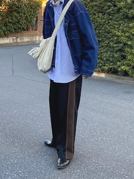 「CHAMULA（チャムラ）のアイテム」を使った、kojiさん（メンズ・173cm）の春コーディネート