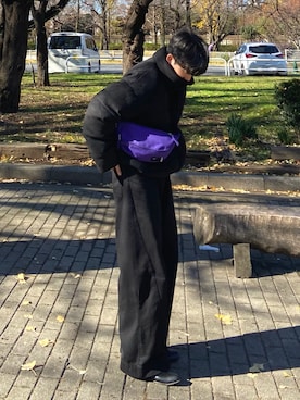 「アイテム（ボディバッグ/ウエストポーチ）」を使った、kojiさん（メンズ・174cm）の冬コーディネート