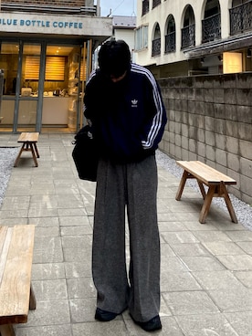 kojiさんの「BREEZE TWEED DEEP TUCK BAGGY SLACKS」を使ったコーディネート