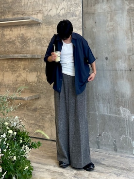 「夏服」｜「アイテム（スラックス）」を使った、kojiさん（メンズ・174cm）の夏コーディネート