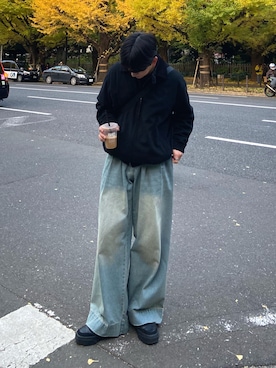 「soerte（ソエルテ）のアイテム（デニムパンツ）」を使った、kojiさん（メンズ・174cm）の秋コーディネート