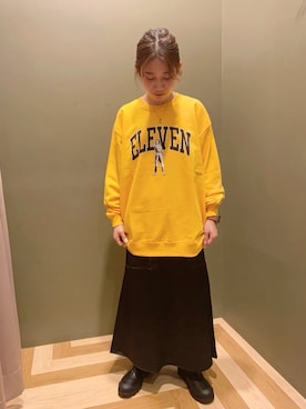 「アパレルスタッフ」｜「アイテム（スウェット）」を使った、miori .さん（レディース・156cm）の秋コーディネート