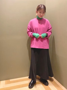 「アパレルスタッフ」｜「アイテム（ブーツ）」を使った、miori .さん（レディース・157cm）の秋コーディネート