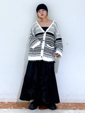 「PAGEBOY（ページボーイ）のニットビーニー（ニットキャップ/ビーニー）」を使った、macさん（レディース・161cm）の冬コーディネート